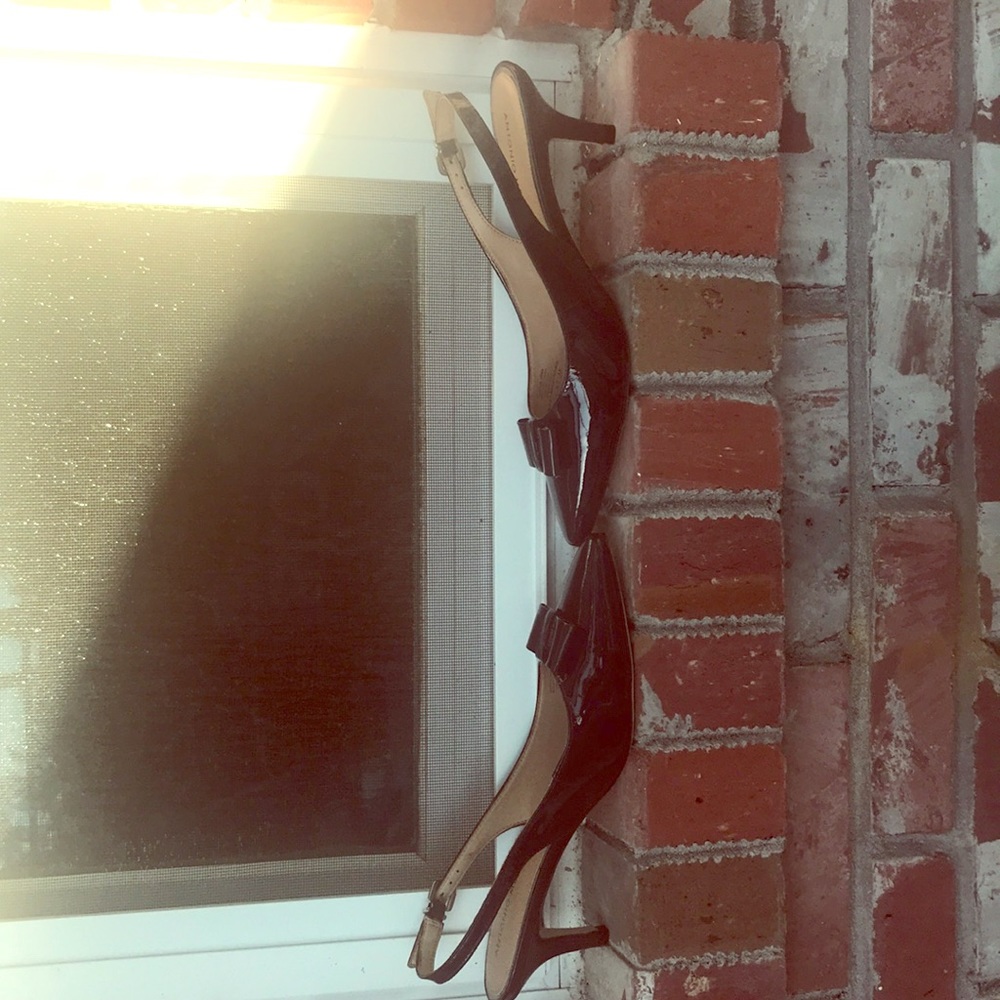 Navy Blue Kitten Pumps